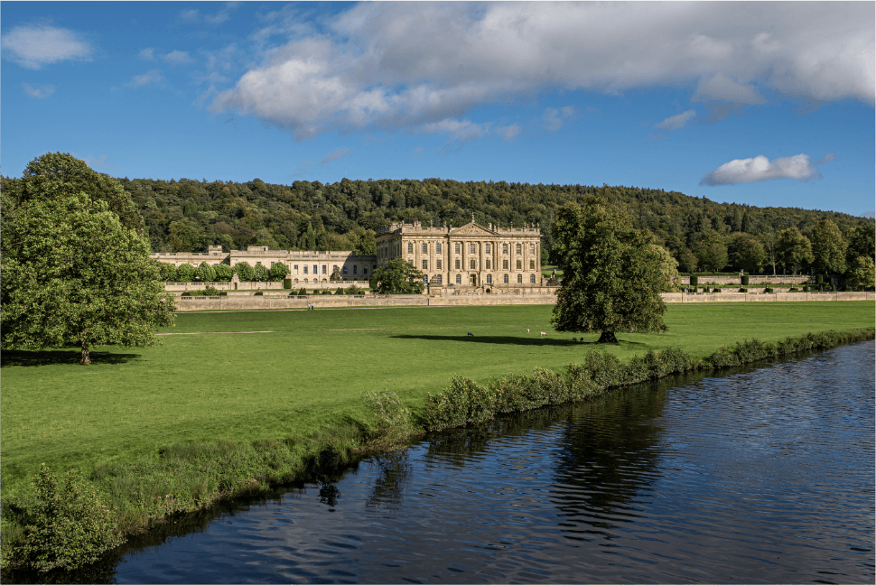 Country estate beside a river