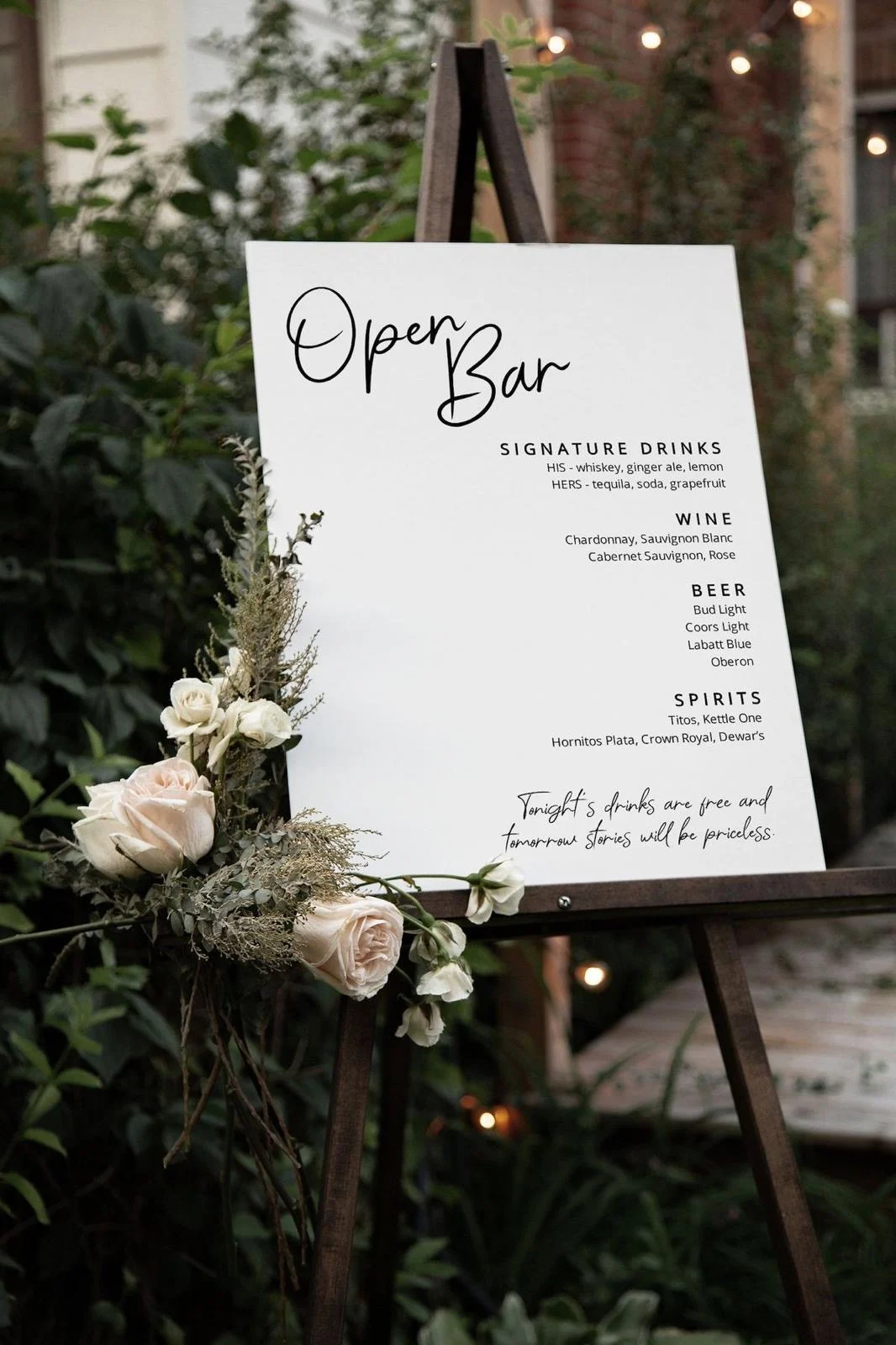 Wedding seating-plan sign displayed outdoors — example for events in Hale