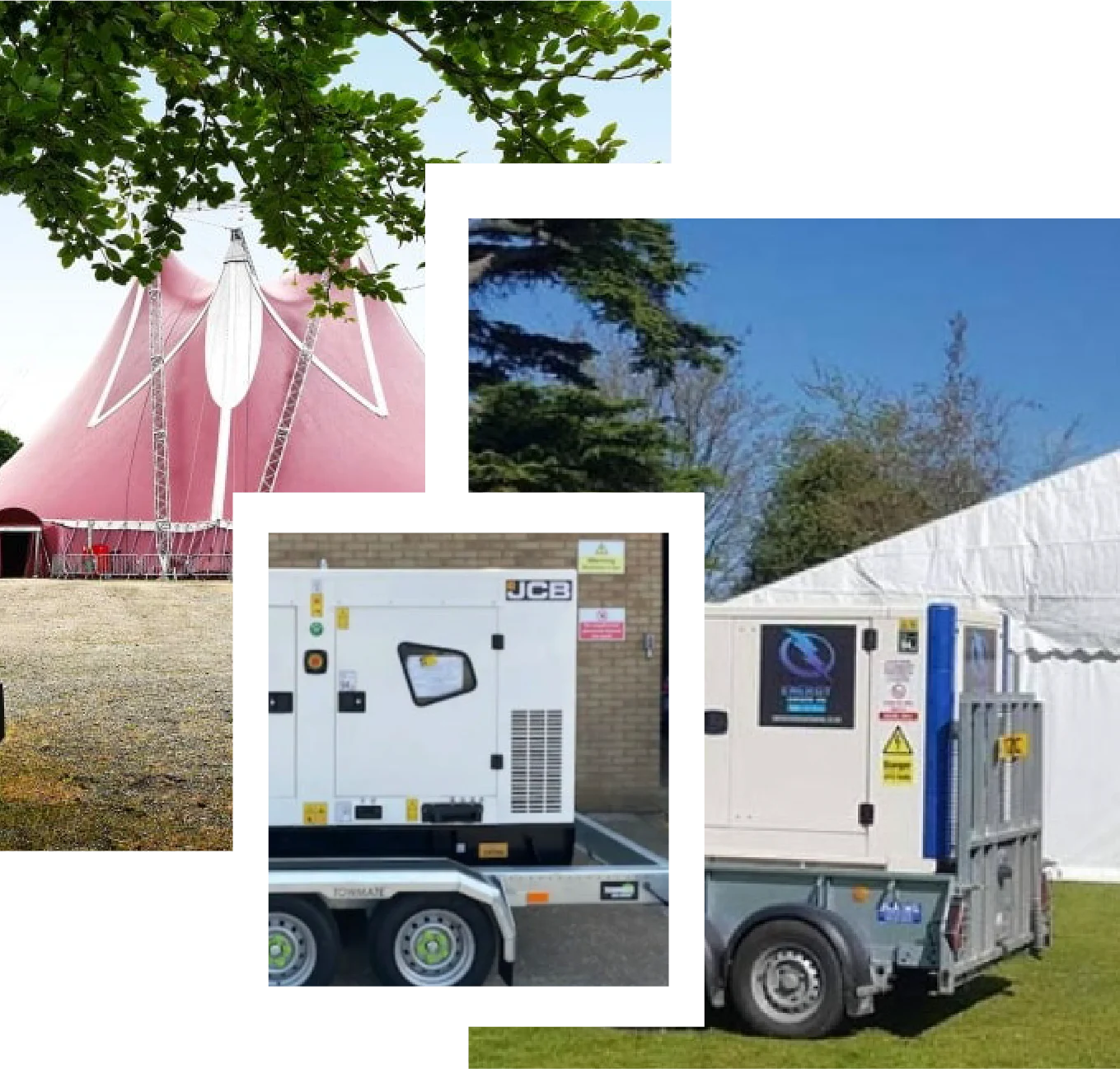 Examples of event generators and a marquee setup — example for events in Staffordshire
